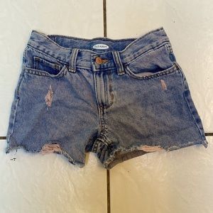 Blue Ripped Jean Shorts